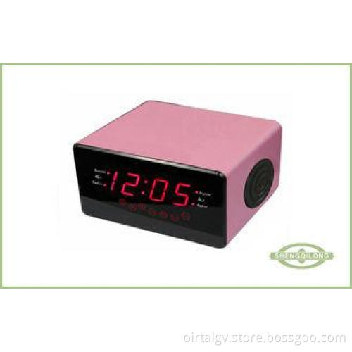 High Sensitivity Mono FM Wooden Clock Radio LED Screen Elec